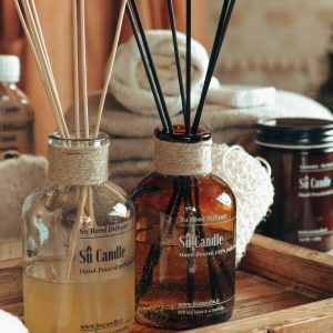 خوشبوکننده چوبی شیشه قهوه ای