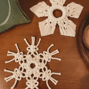 زیرلیوانی مکرومه {در سه طرح}