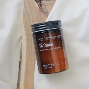 شمع شیشه قهوه ای