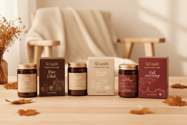شمع معطر شیشه قهوه‌ای بزرگ (رایحه ترکیبی)