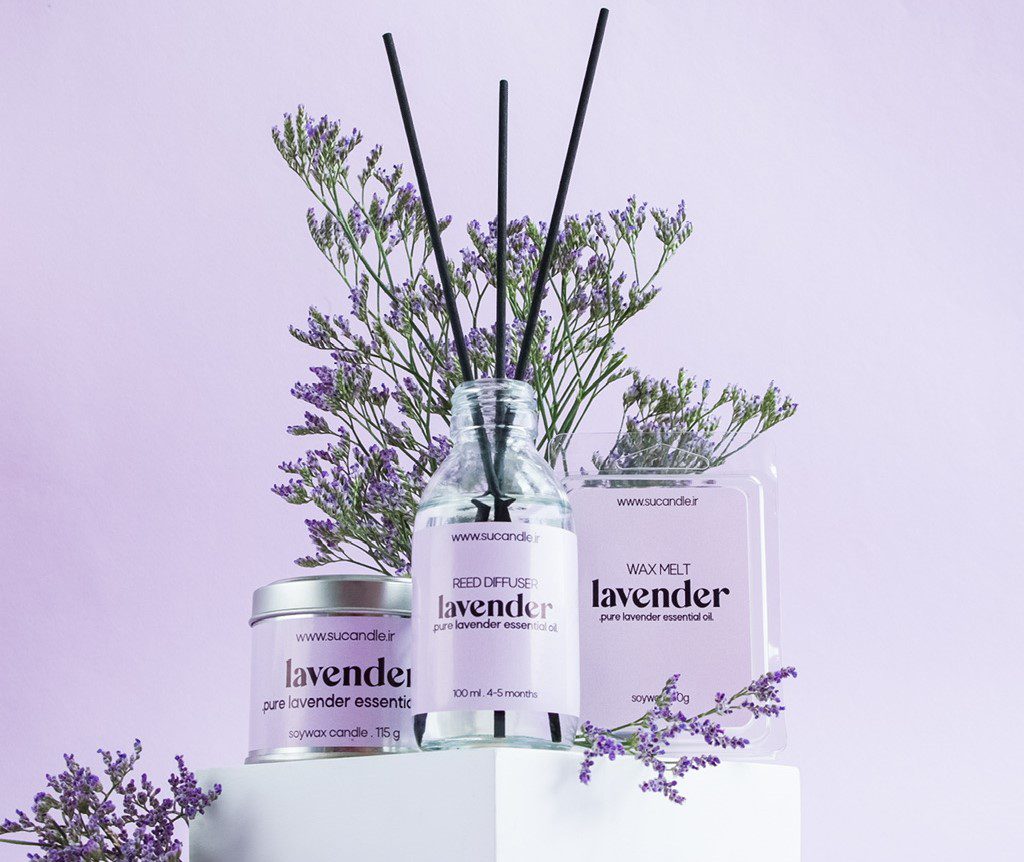 شمع با رایجه لوندر