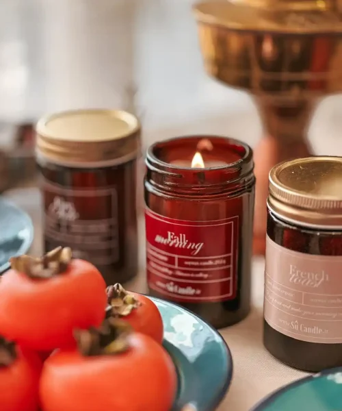 شمع معطر شیشه قهوه‌ای بزرگ (رایحه ترکیبی)