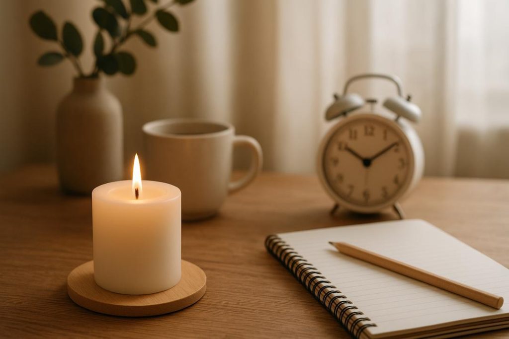 شمع و روتین صبحگاهی برای شروع پرانرژی روز