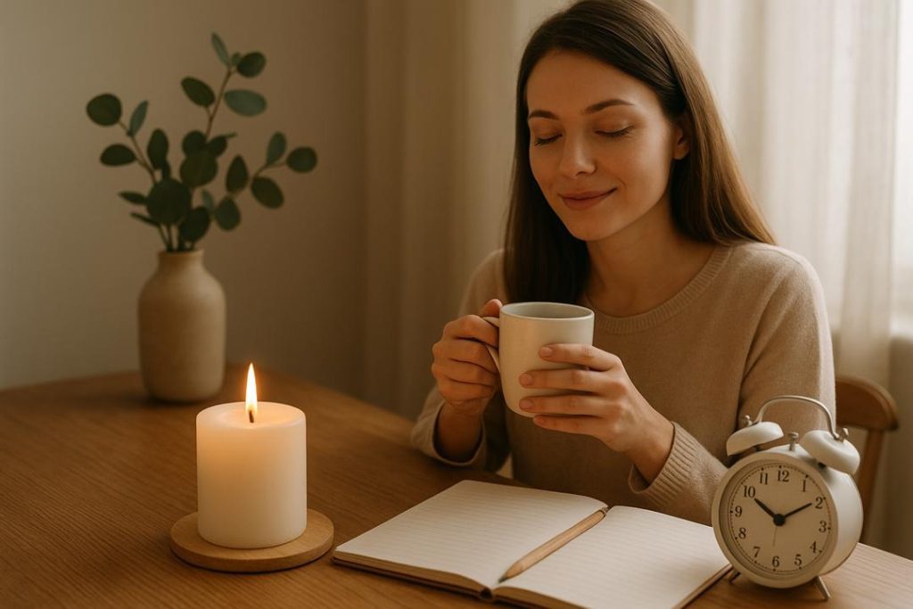 شمع و روتین صبحگاهی برای شروع پرانرژی روز