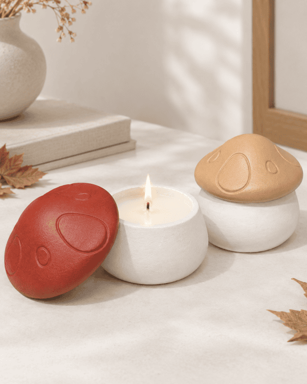 شمع معطر پاییزی قارچی